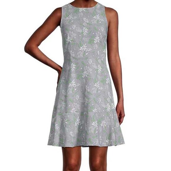 Silver Lilac Meadow Floral Sleeveless Fit & Flare Dress - Petite LOFT  Size 0 - Picture 1 of 12
